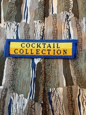 Vintage Cocktail Collection Silk Tie Beer Microscope Abstract Earth Tone